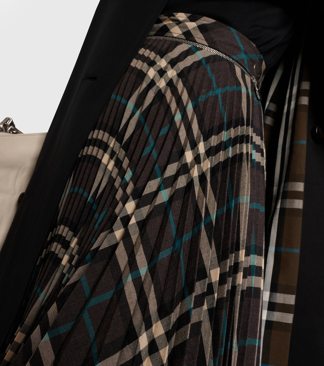 Pleated checked midi skirt | Burberry
