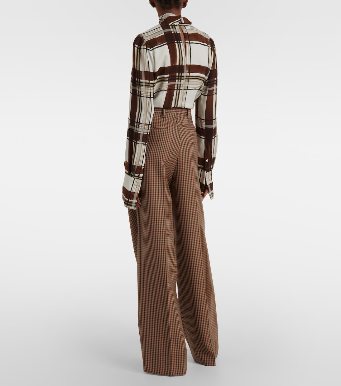 Checked wool wide-leg pants | Dries Van Noten