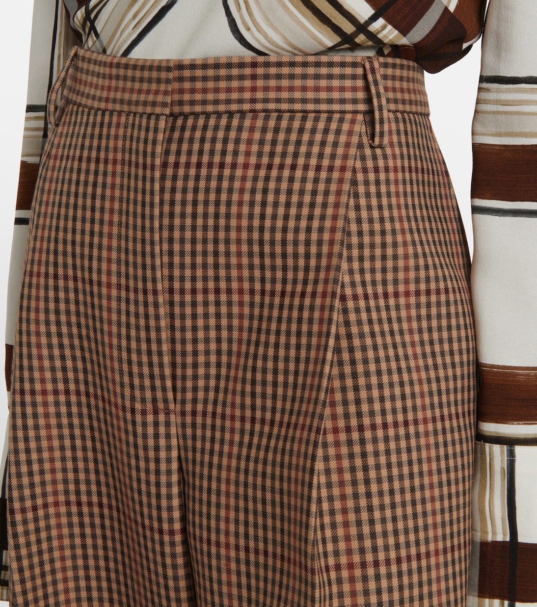 Checked wool wide-leg pants | Dries Van Noten