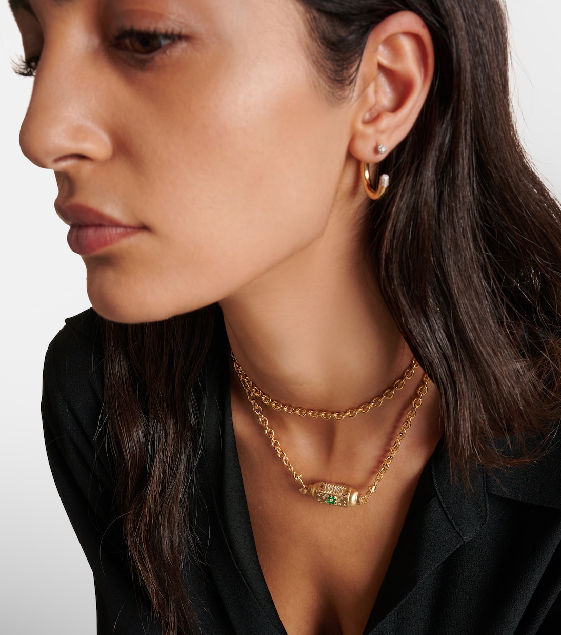 Collier Good Things en or 14 et 18 ct, diamants et onyx | Marie Lichtenberg