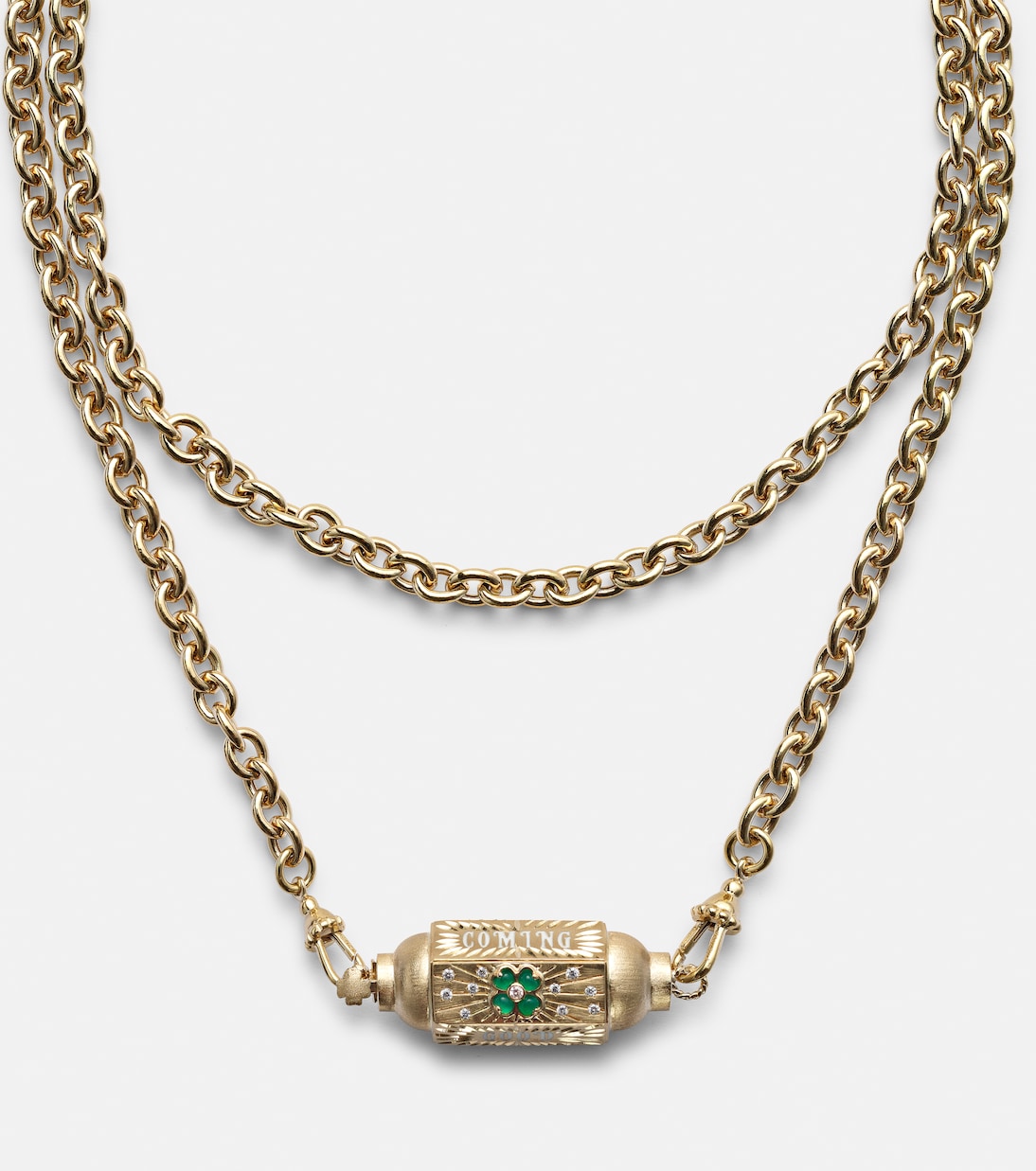 Collier Good Things en or 14 et 18 ct, diamants et onyx | Marie Lichtenberg