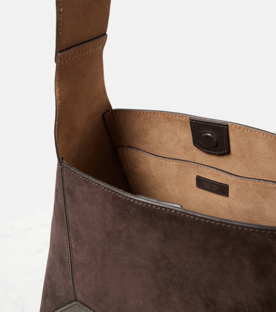 Sac Diamond Medium en daim et cuir | Jimmy Choo