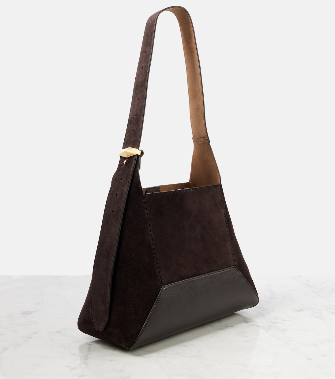 Sac Diamond Medium en daim et cuir | Jimmy Choo