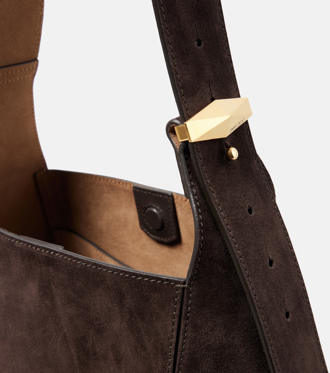Sac Diamond Medium en daim et cuir | Jimmy Choo