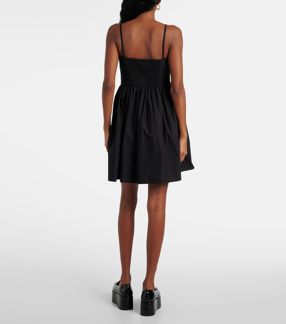 Shirred cotton minidress | Ganni