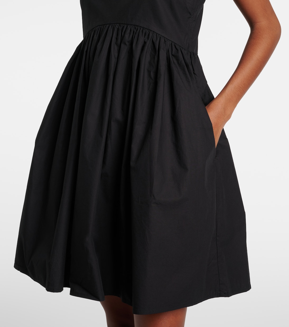 Shirred cotton minidress | Ganni