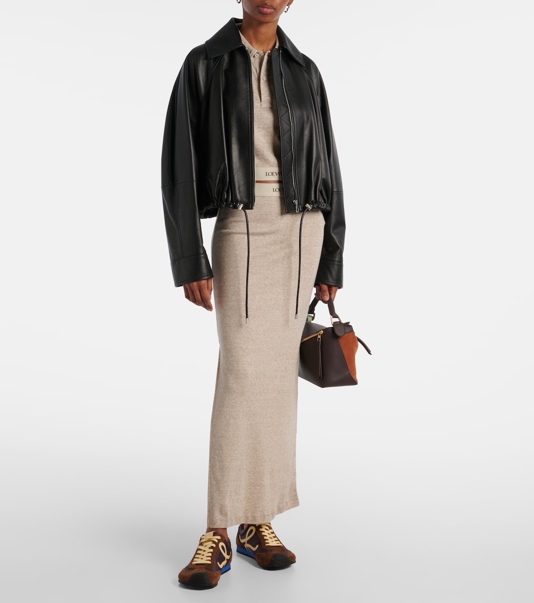 Gonna lunga in cotone e lana | Loewe