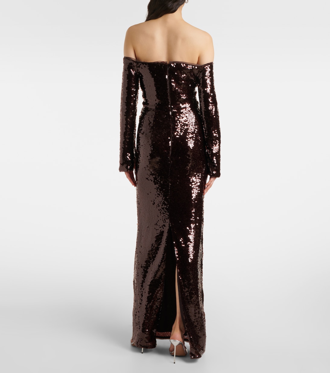 Off-shoulder sequined gown | Self-Portrait