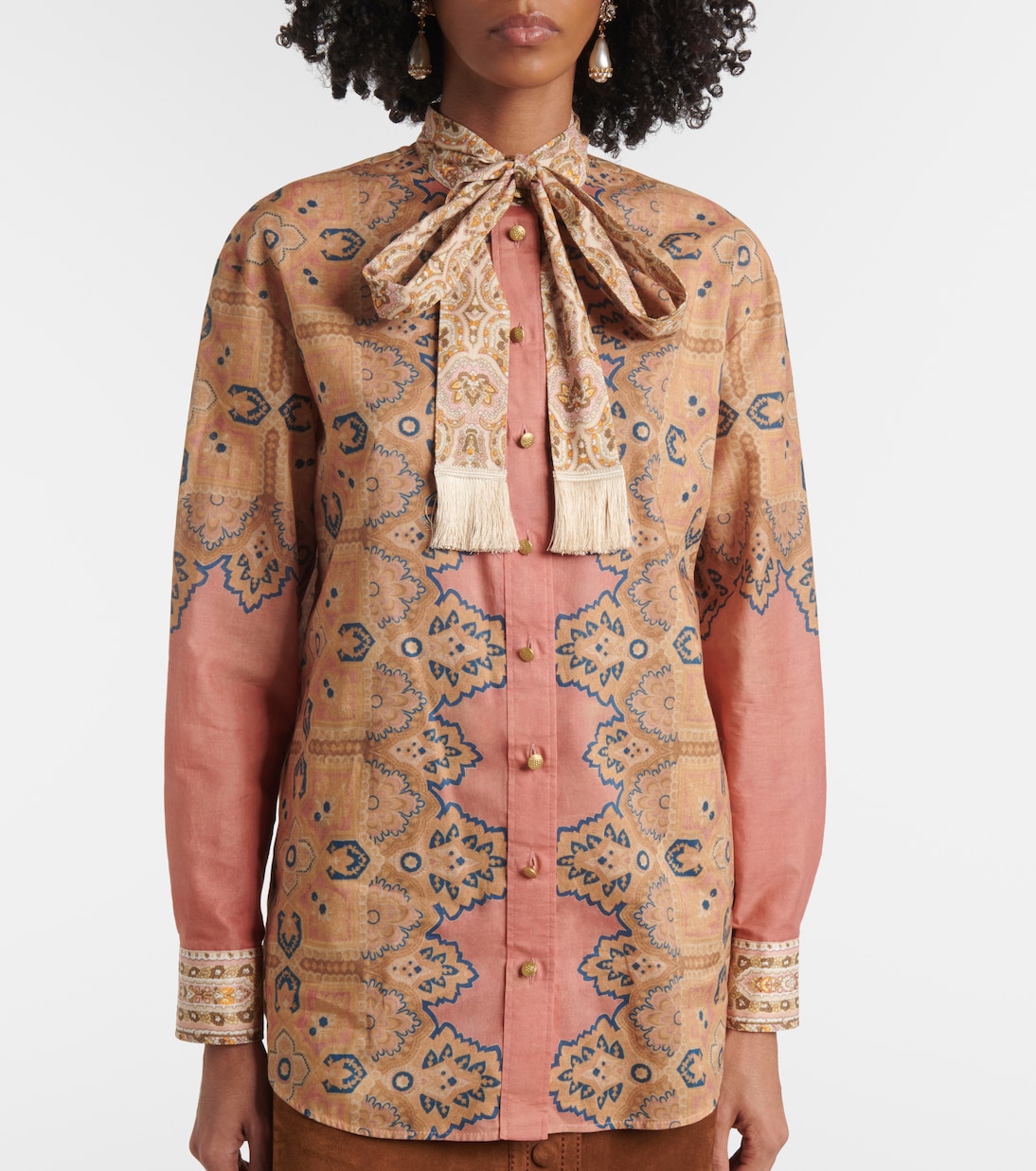 Blusa Voyage Imaginaire in mussola | Valentino