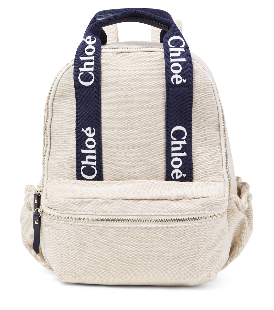 Logo jute and cotton-blend backpack | Chloé Kids