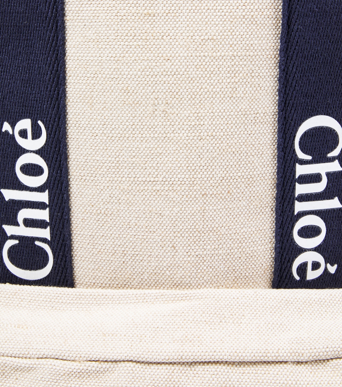 Logo jute and cotton-blend backpack | Chloé Kids