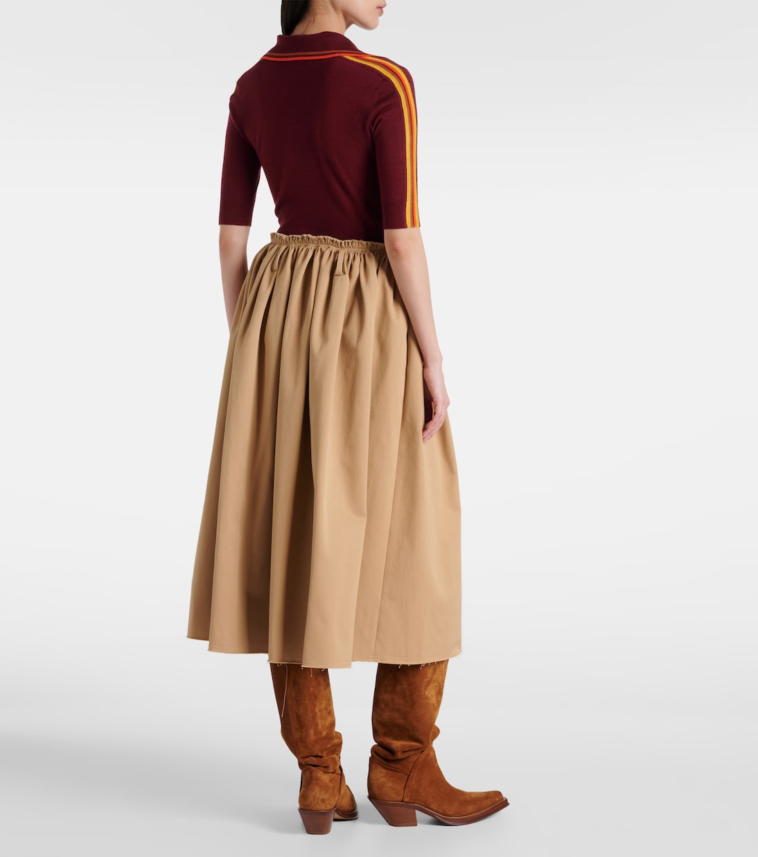 Falda midi Chiara de algodón fruncido | Gabriela Hearst
