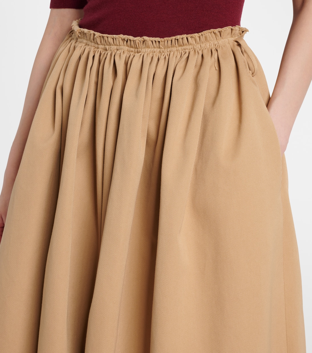 Falda midi Chiara de algodón fruncido | Gabriela Hearst