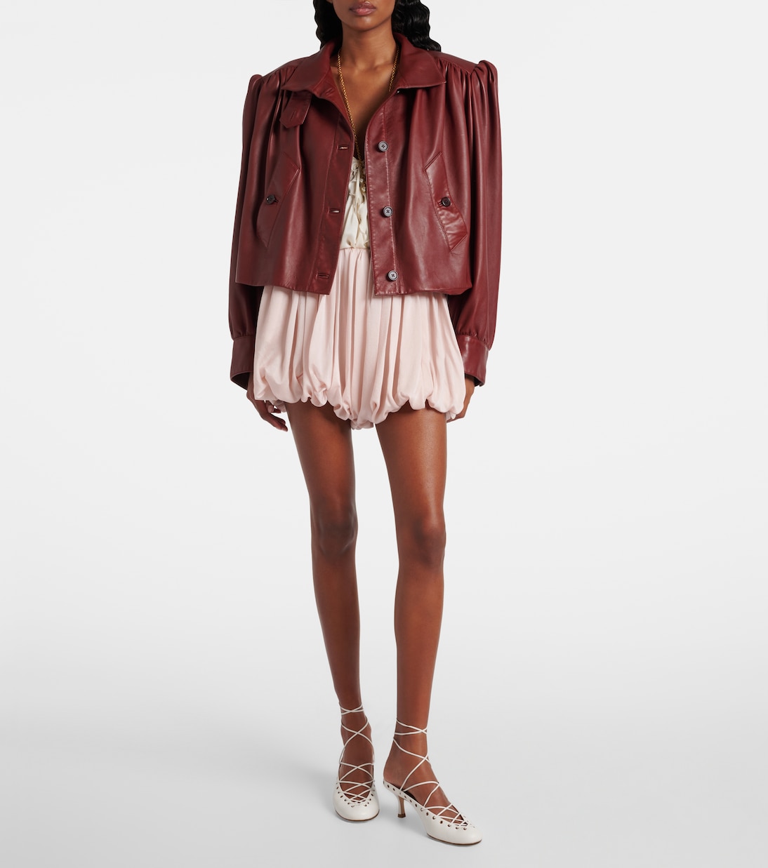 Chaqueta cropped de piel | Chloé