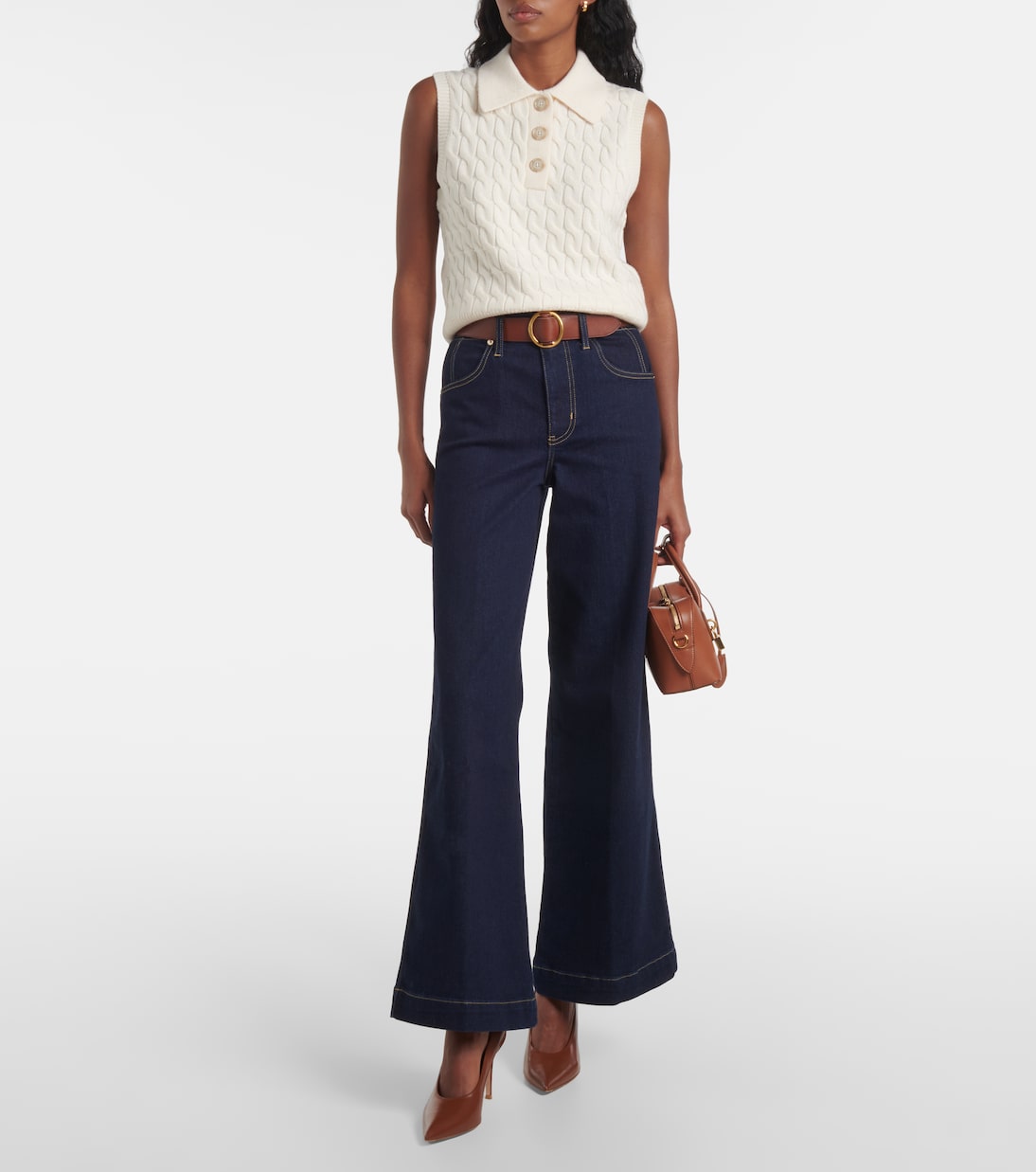 Jean The Seamed Wide à taille haute | Frame