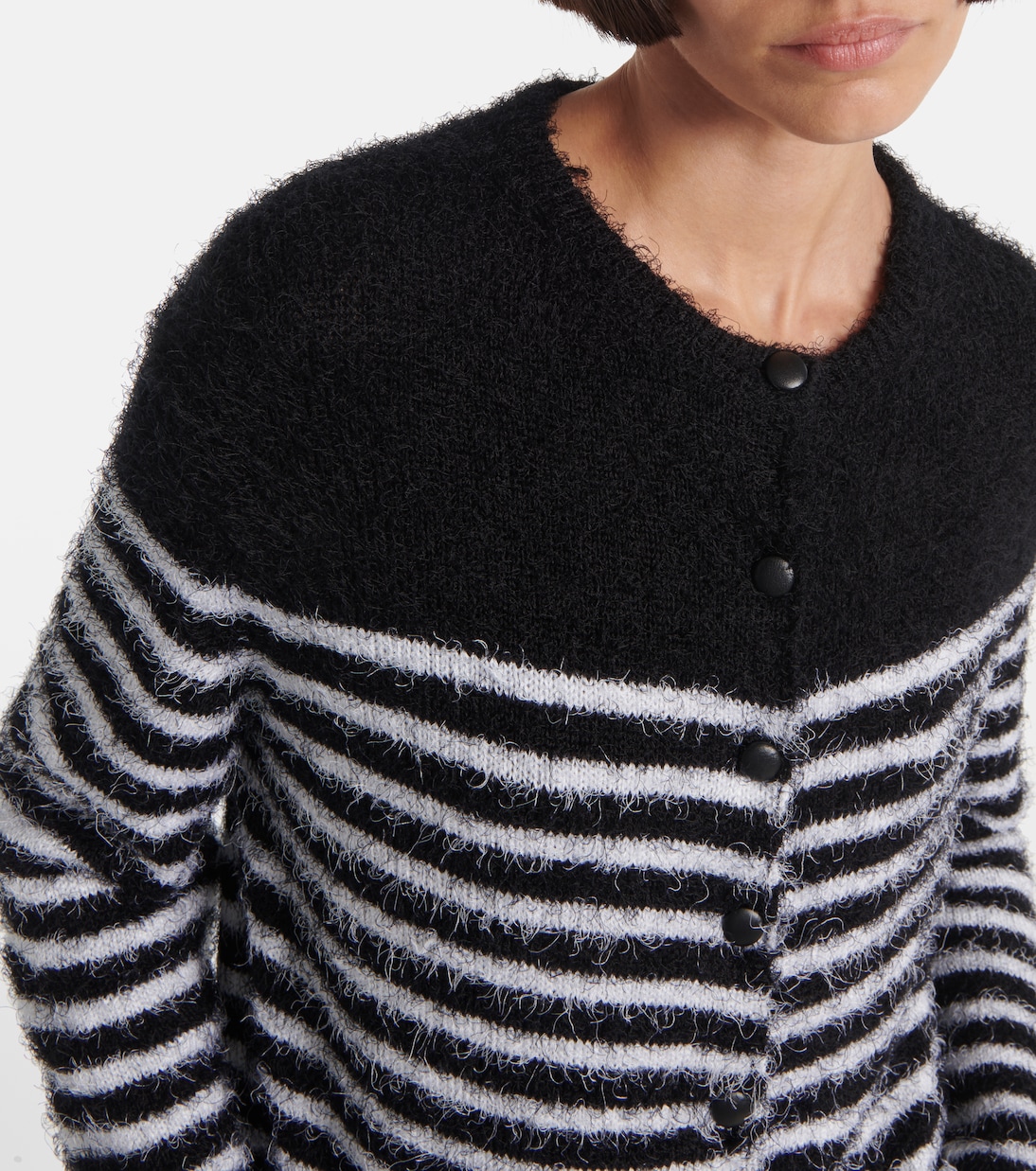 Cardigan Jules in seta e cashmere a righe | Khaite