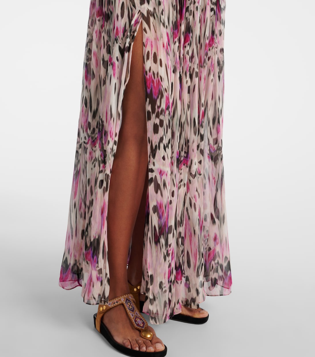 Robe longue Rafael imprimée en soie | Isabel Marant