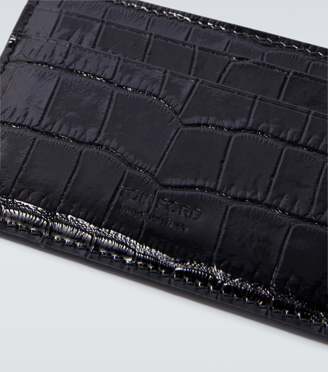Croc-effect leather card holder | Tom Ford