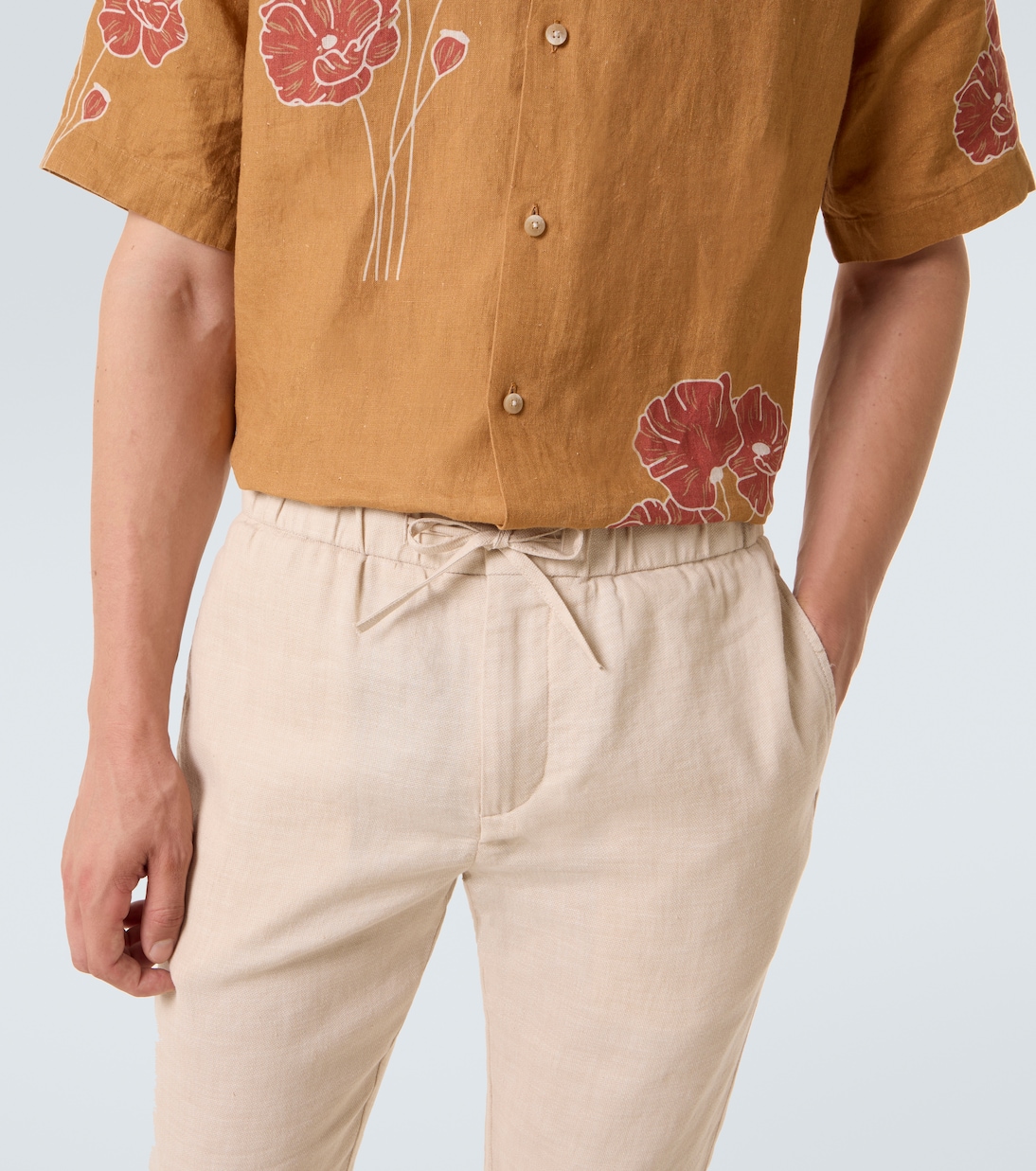 Oscar linen and cotton straight pants | Frescobol Carioca