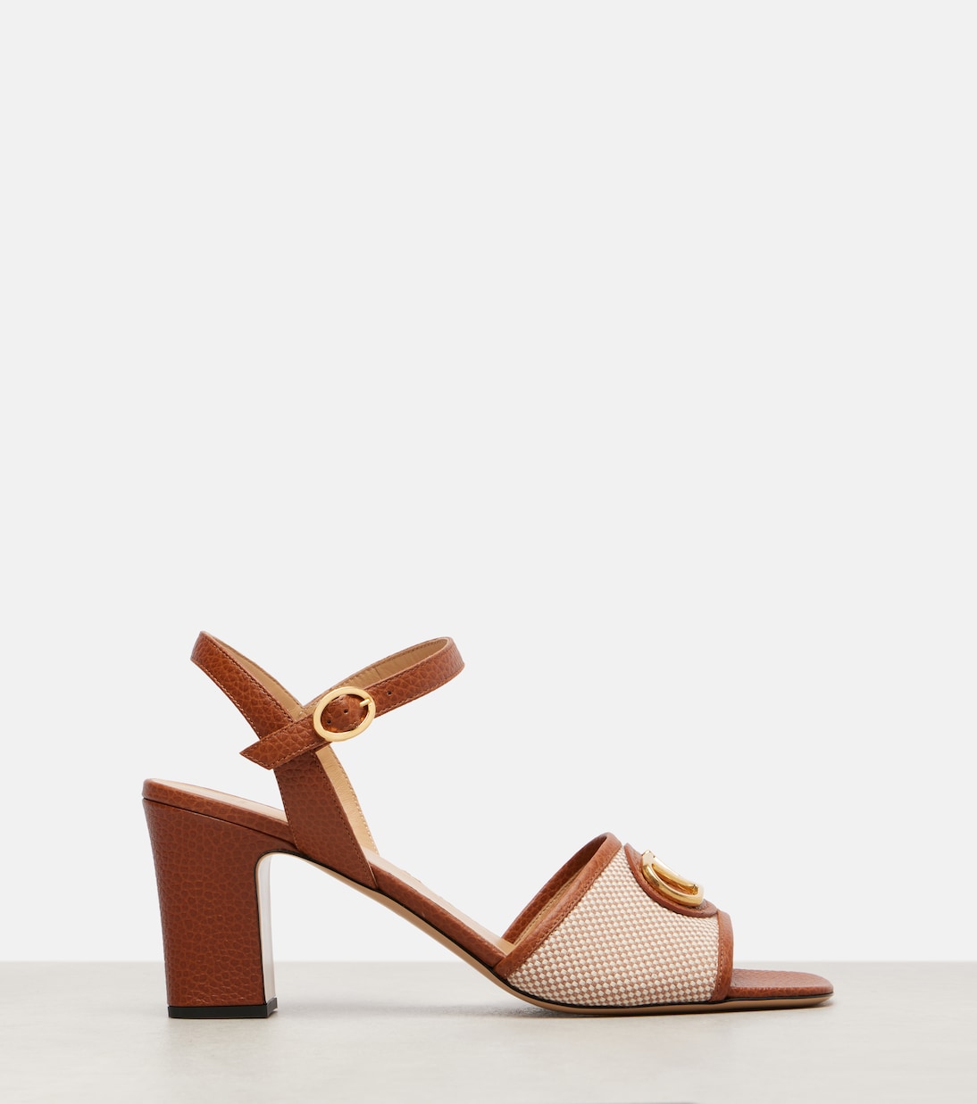 VLogo 75 leather-trimmed canvas sandals | Valentino Garavani
