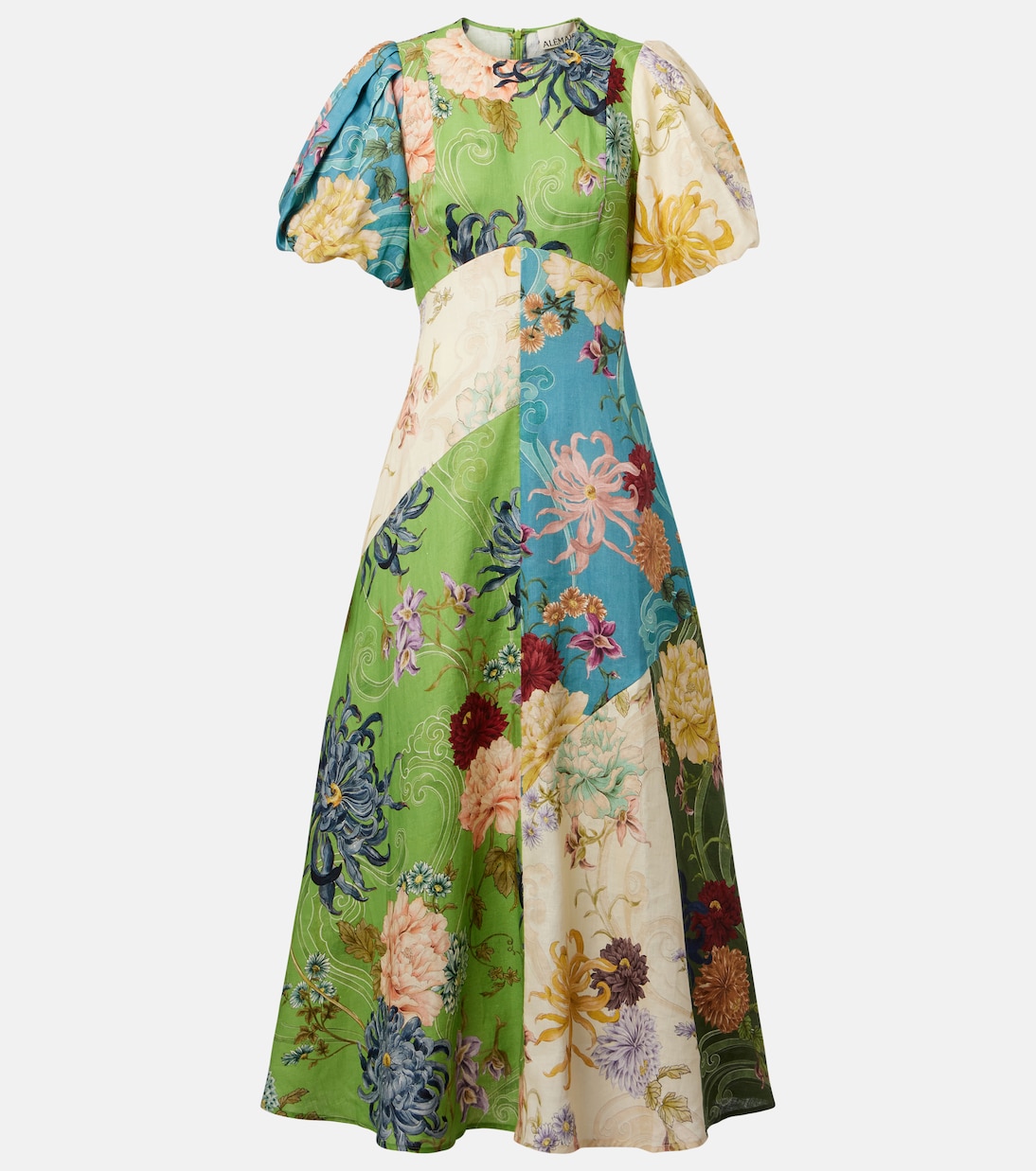 Avery floral linen midi dres | Alémais