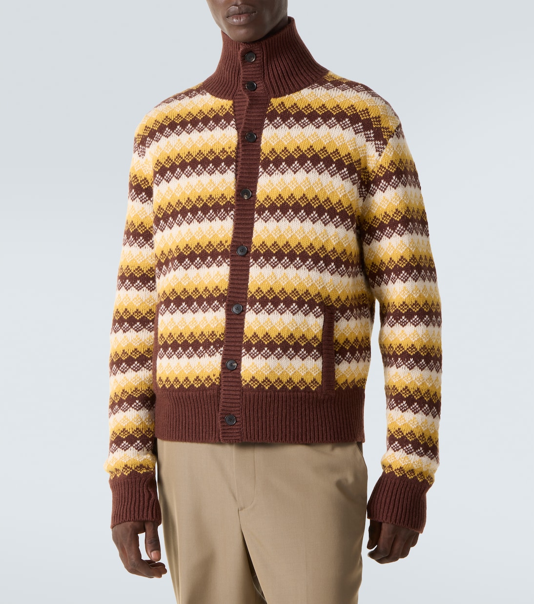 Jacquard cashmere and wool cardigan | Auralee