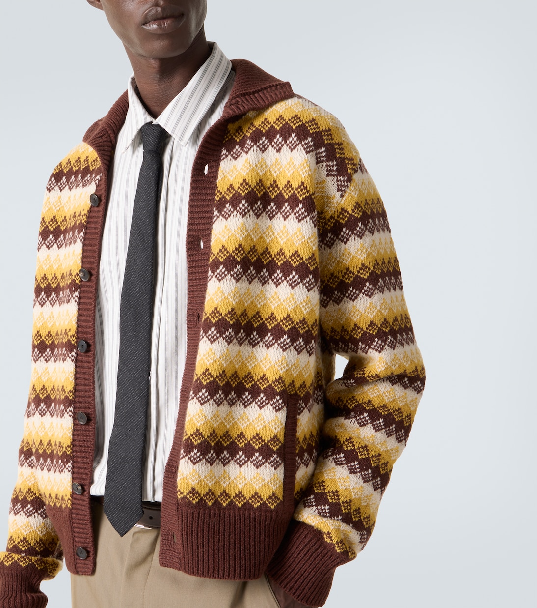 Jacquard cashmere and wool cardigan | Auralee