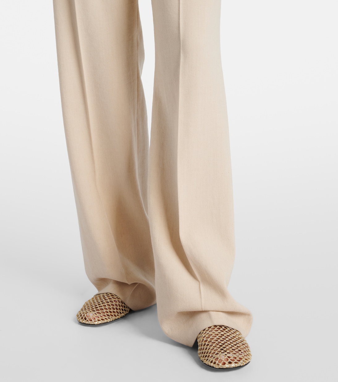 Belted linen and wool straight pants | Loro Piana