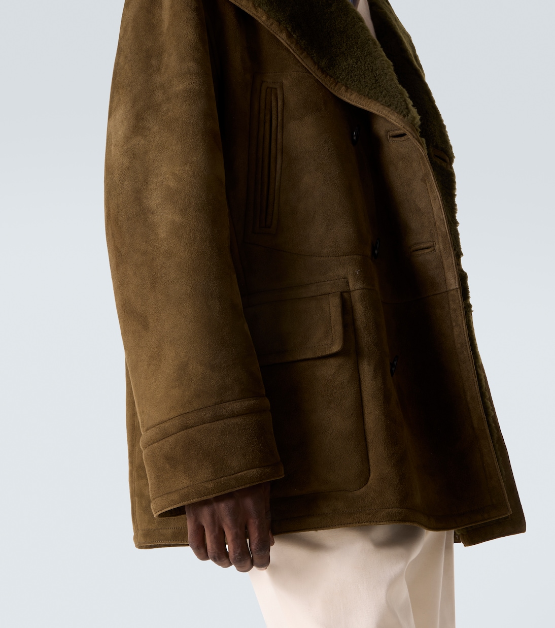 Jacke aus Veloursleder mit Shearling | Ralph Lauren Purple Label