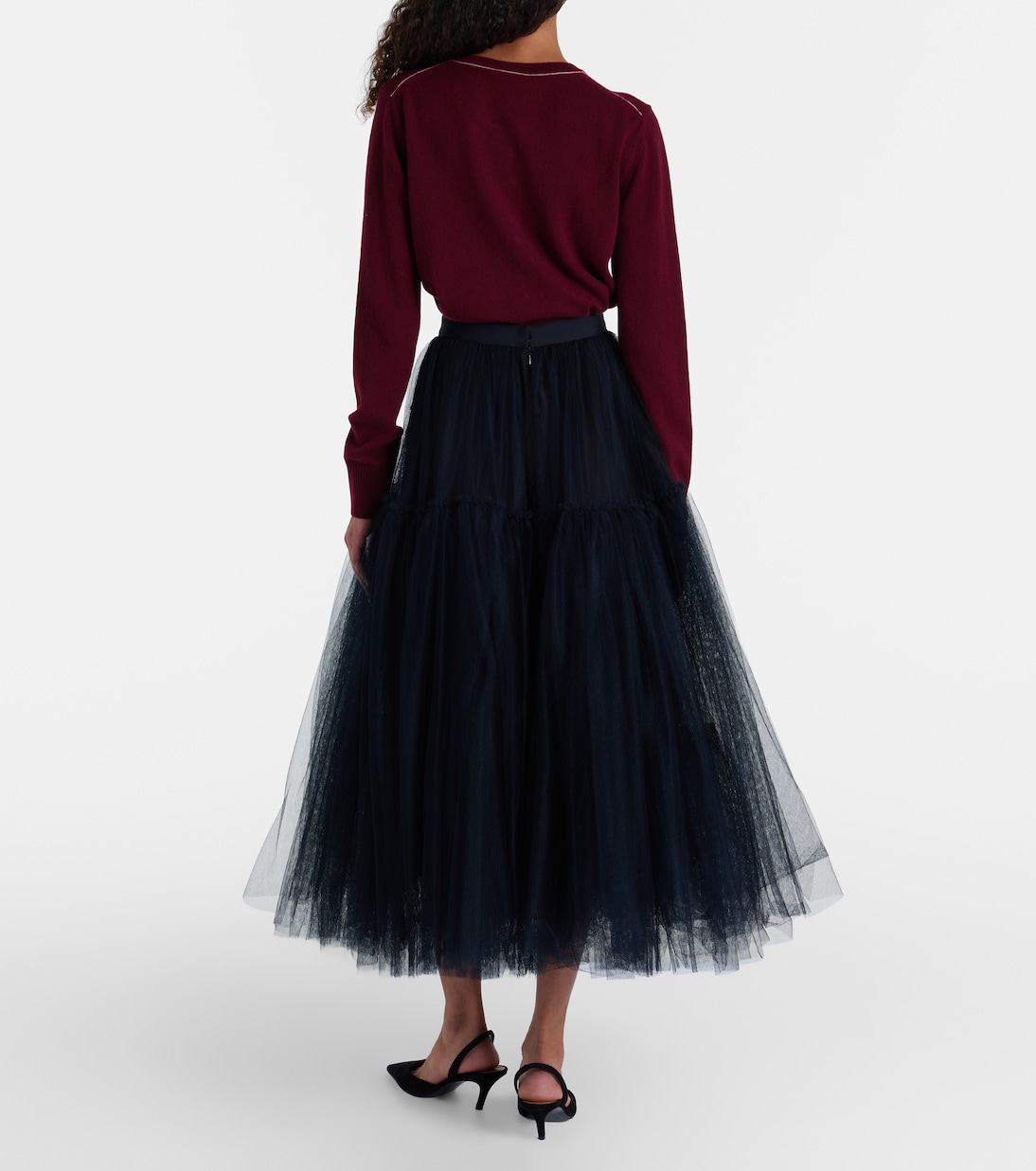 Belted tulle midi skirt | Erdem