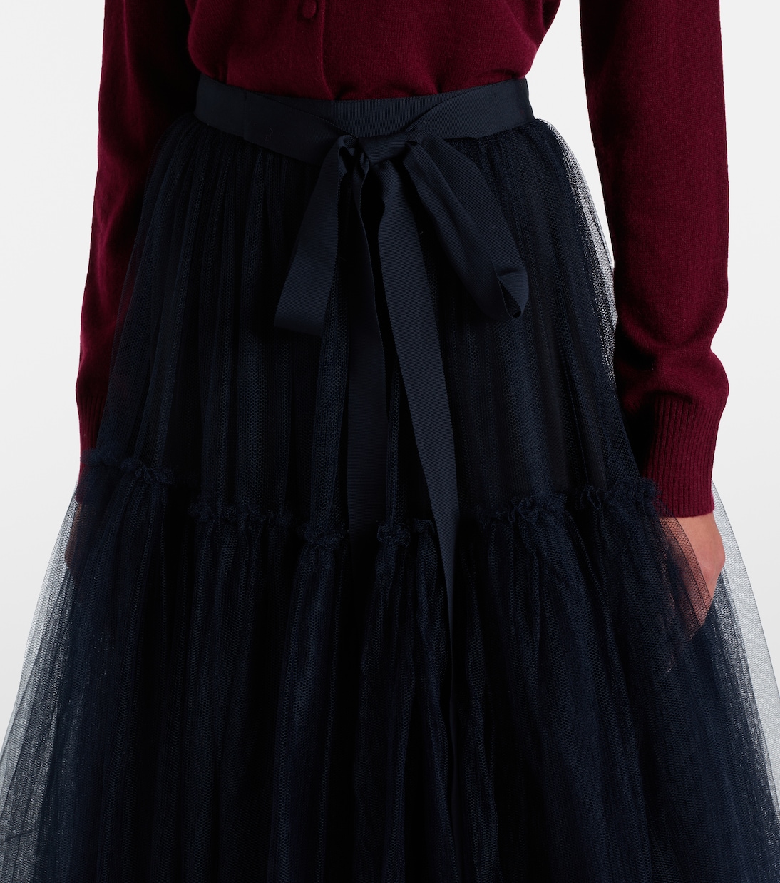 Belted tulle midi skirt | Erdem
