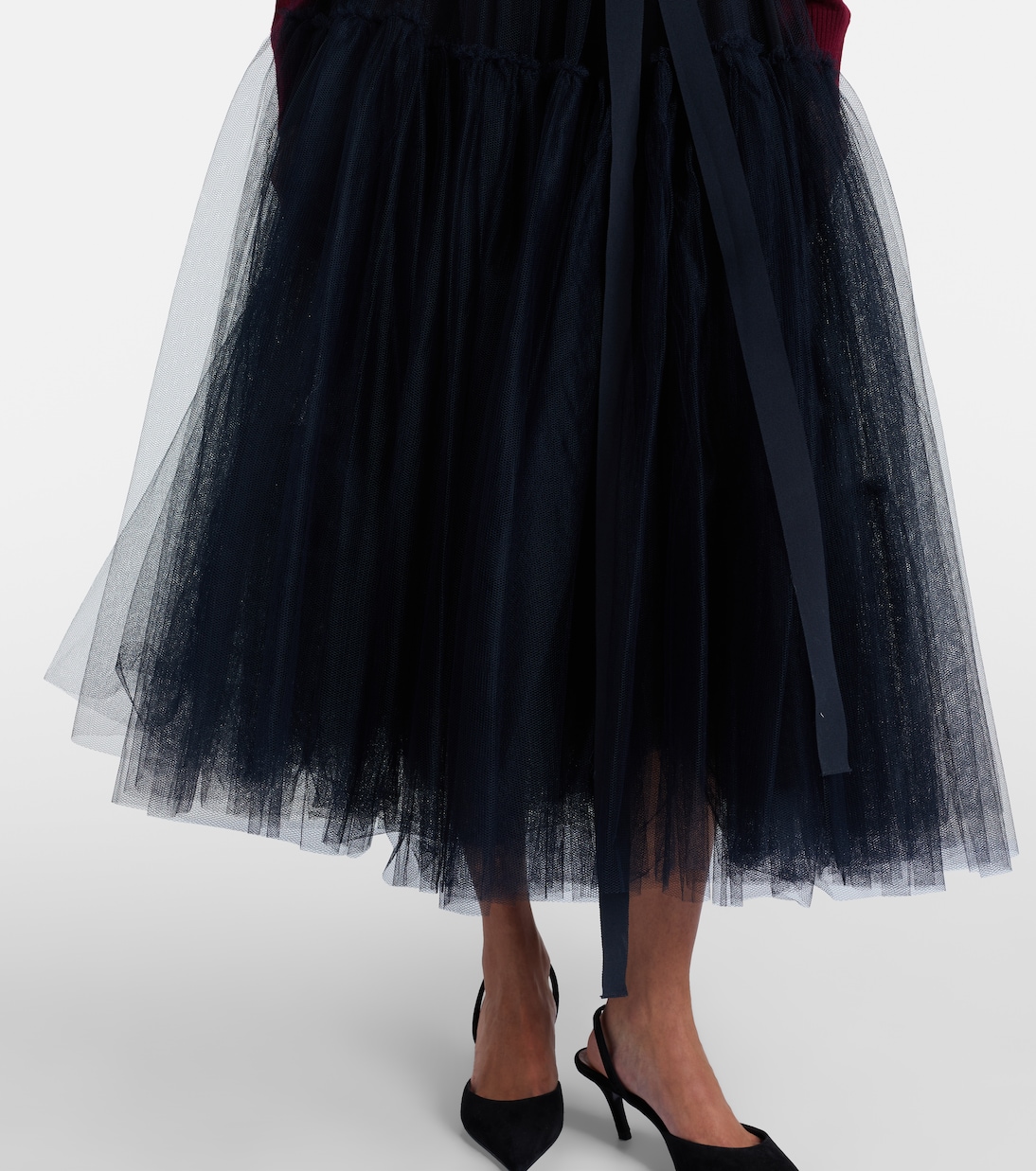 Belted tulle midi skirt | Erdem