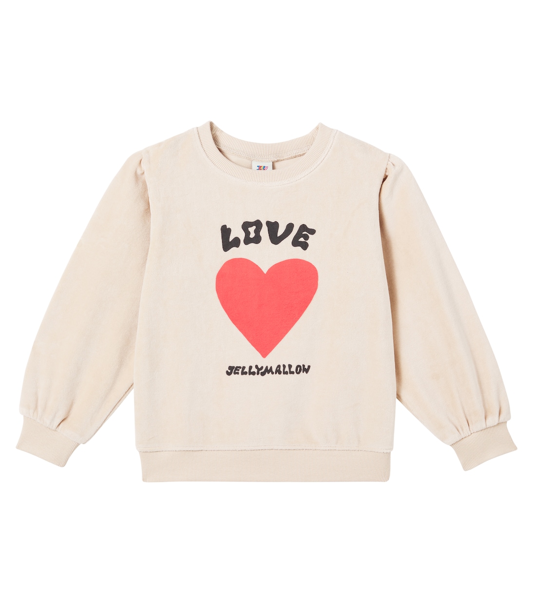 Sweat-shirt Heart Shirring en velours | Jellymallow