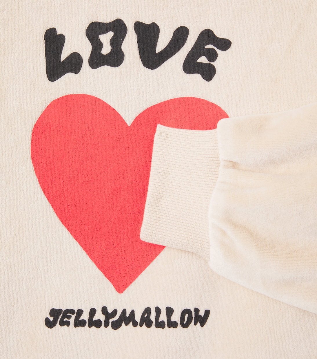 Sweat-shirt Heart Shirring en velours | Jellymallow