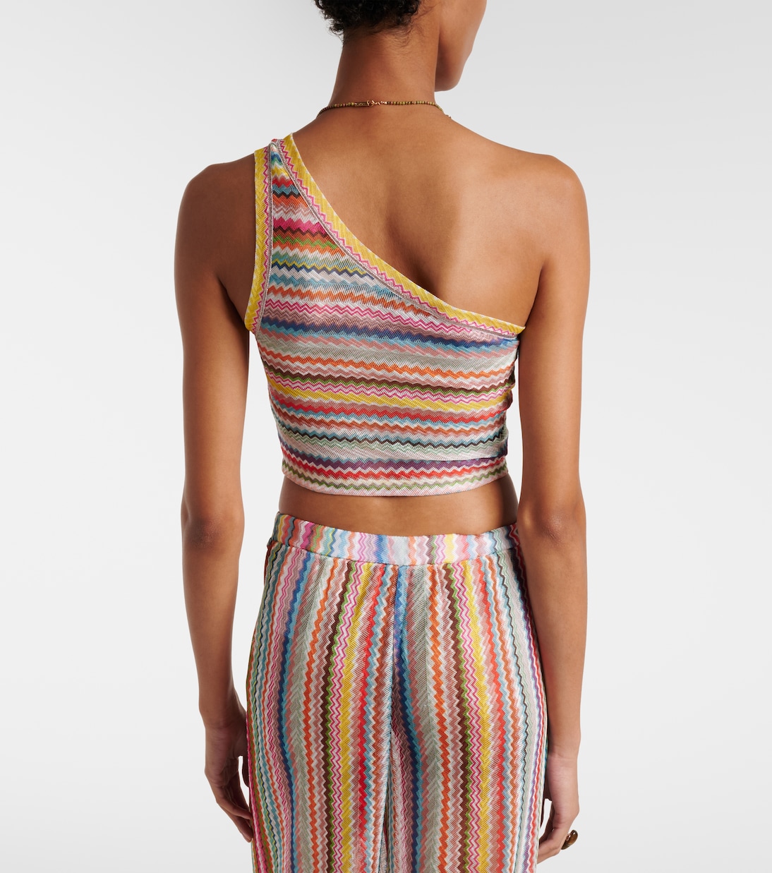 Zig Zag one-shoulder crop top | Missoni
