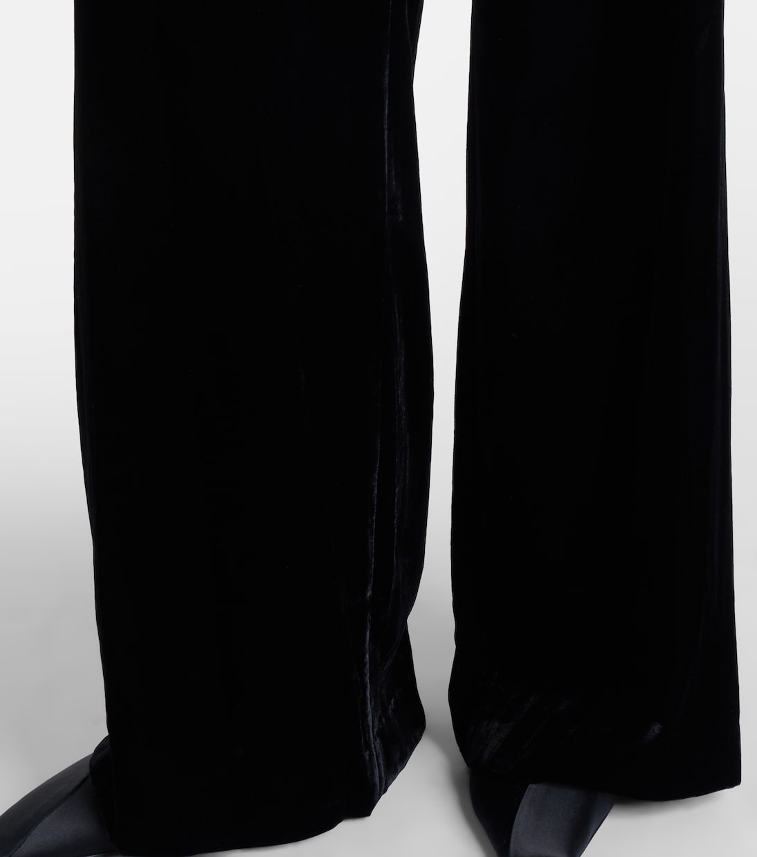 Pantaloni Alex a gamba larga in velluto a vita alta | Veronica Beard