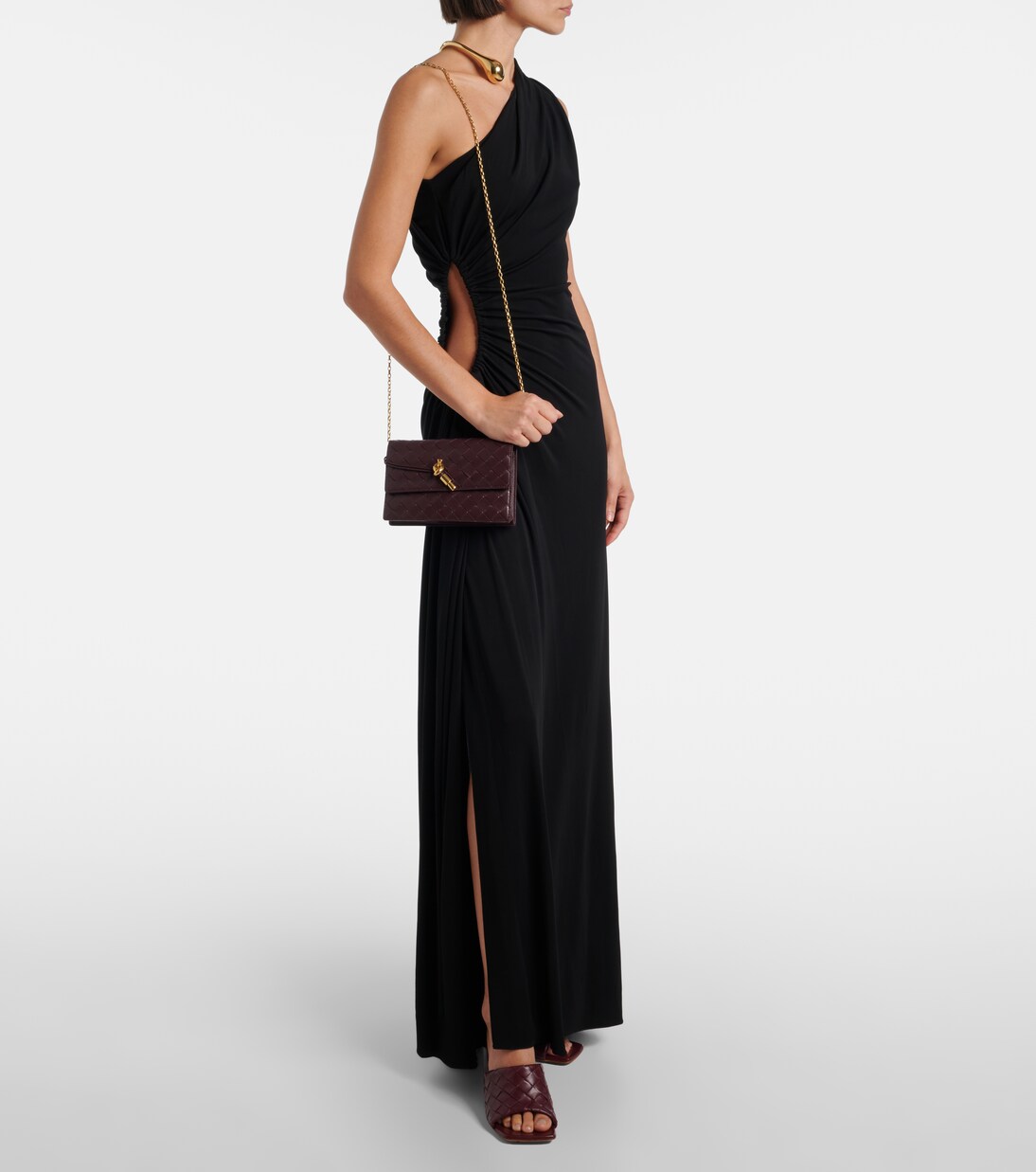 Andiamo Intrecciato编织皮革链饰钱包 | Bottega Veneta