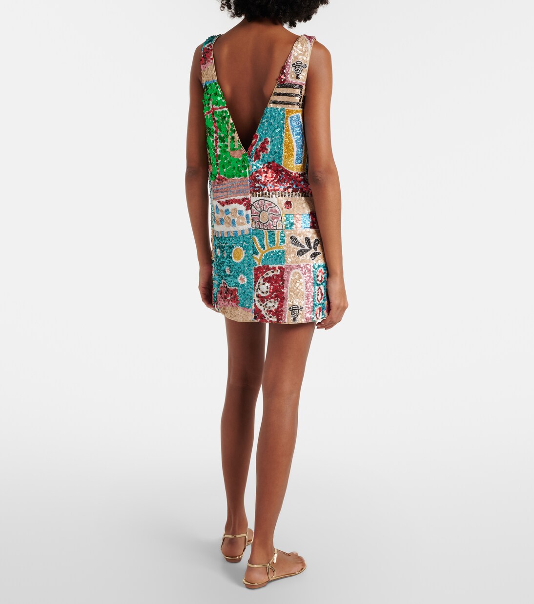 x LRNCE Jazz sequined linen minidress | Alémais