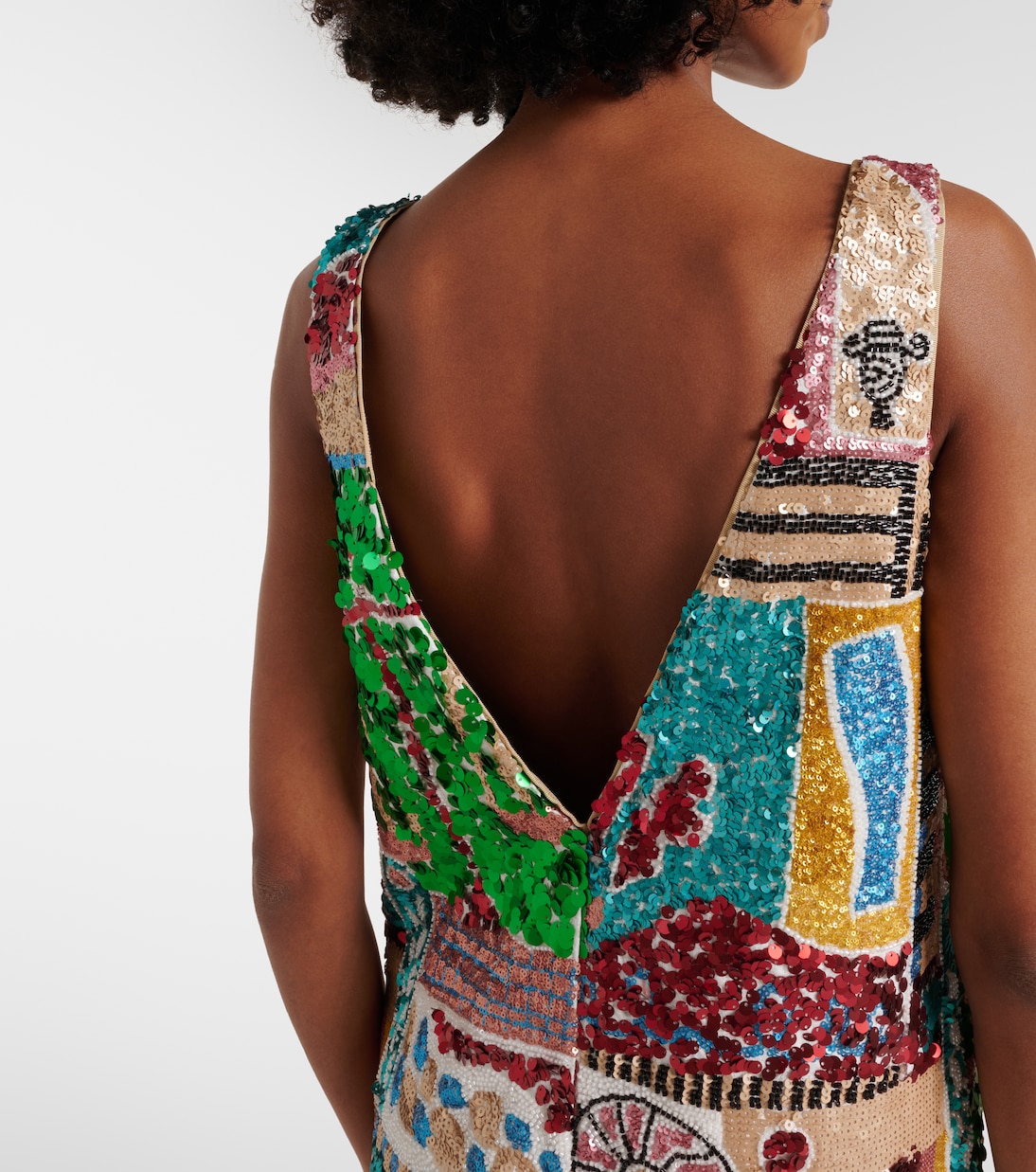 x LRNCE Jazz sequined linen minidress | Alémais