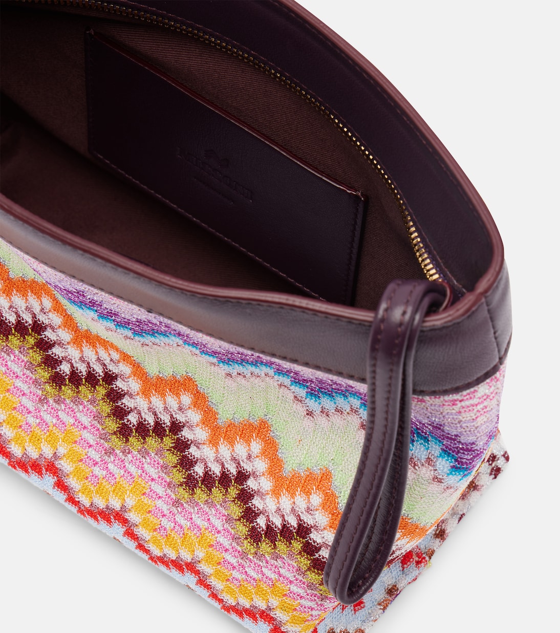 حقيبة كلاتش مقلّمة بالجلد Zigzag Large | Missoni
