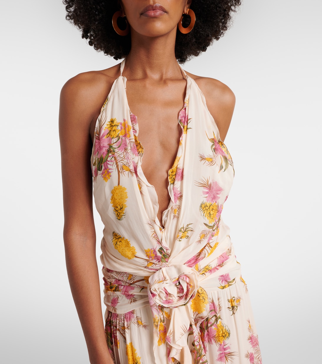 Floral ruffled georgette gown | Blumarine