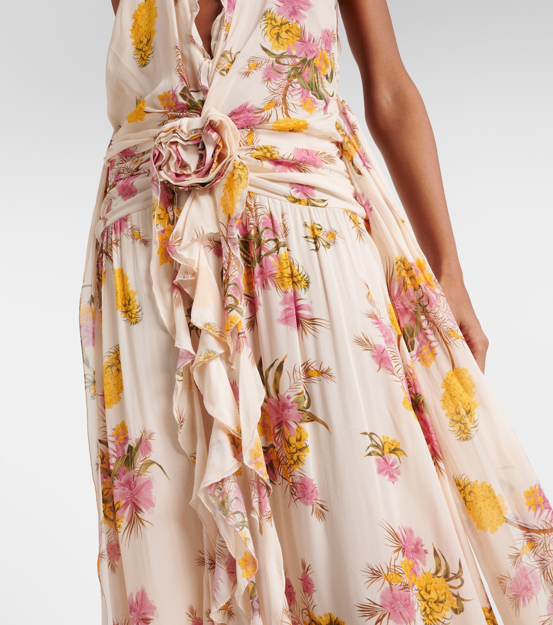 Floral ruffled georgette gown | Blumarine