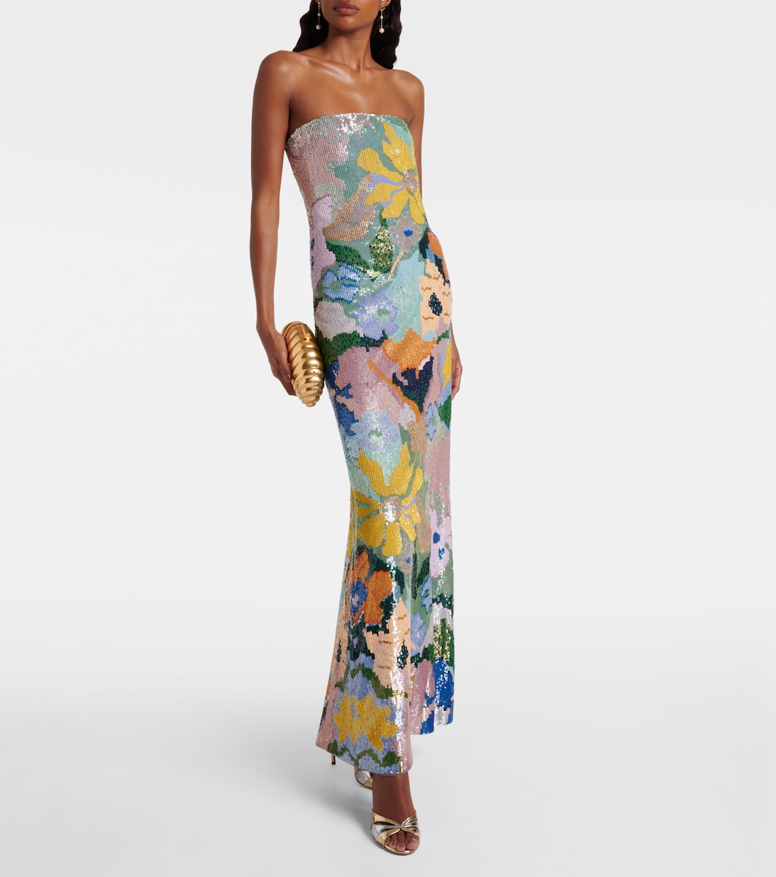 Embroidered jacquard corset gown | Là Fuori