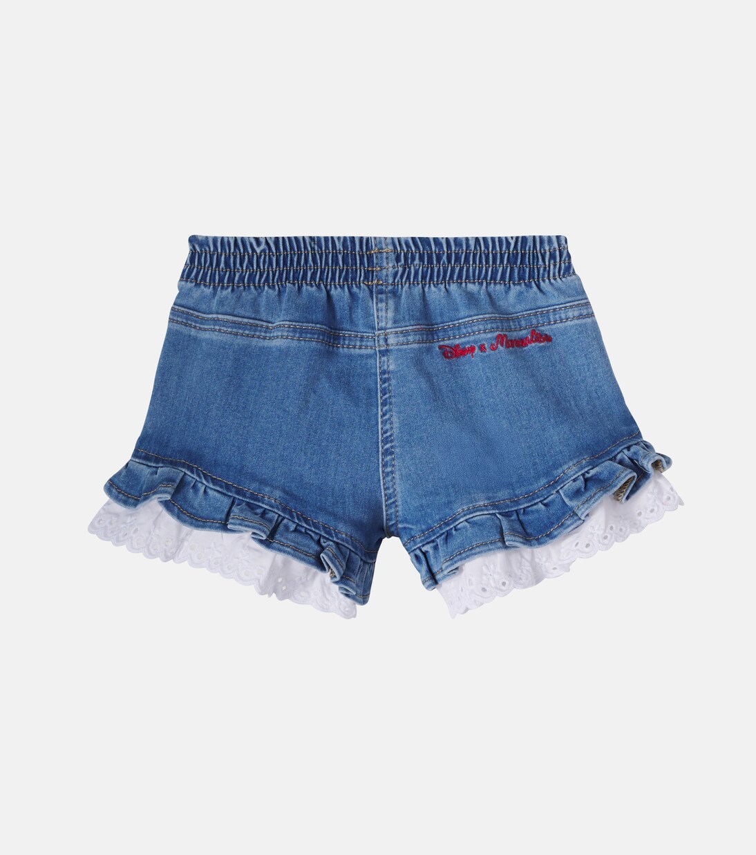 x Disney® baby embroidered denim shorts | Monnalisa