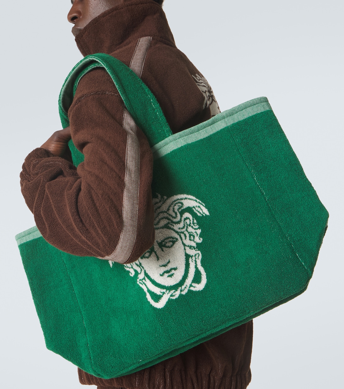 Medusa cotton-terry jacquard tote bag | Versace