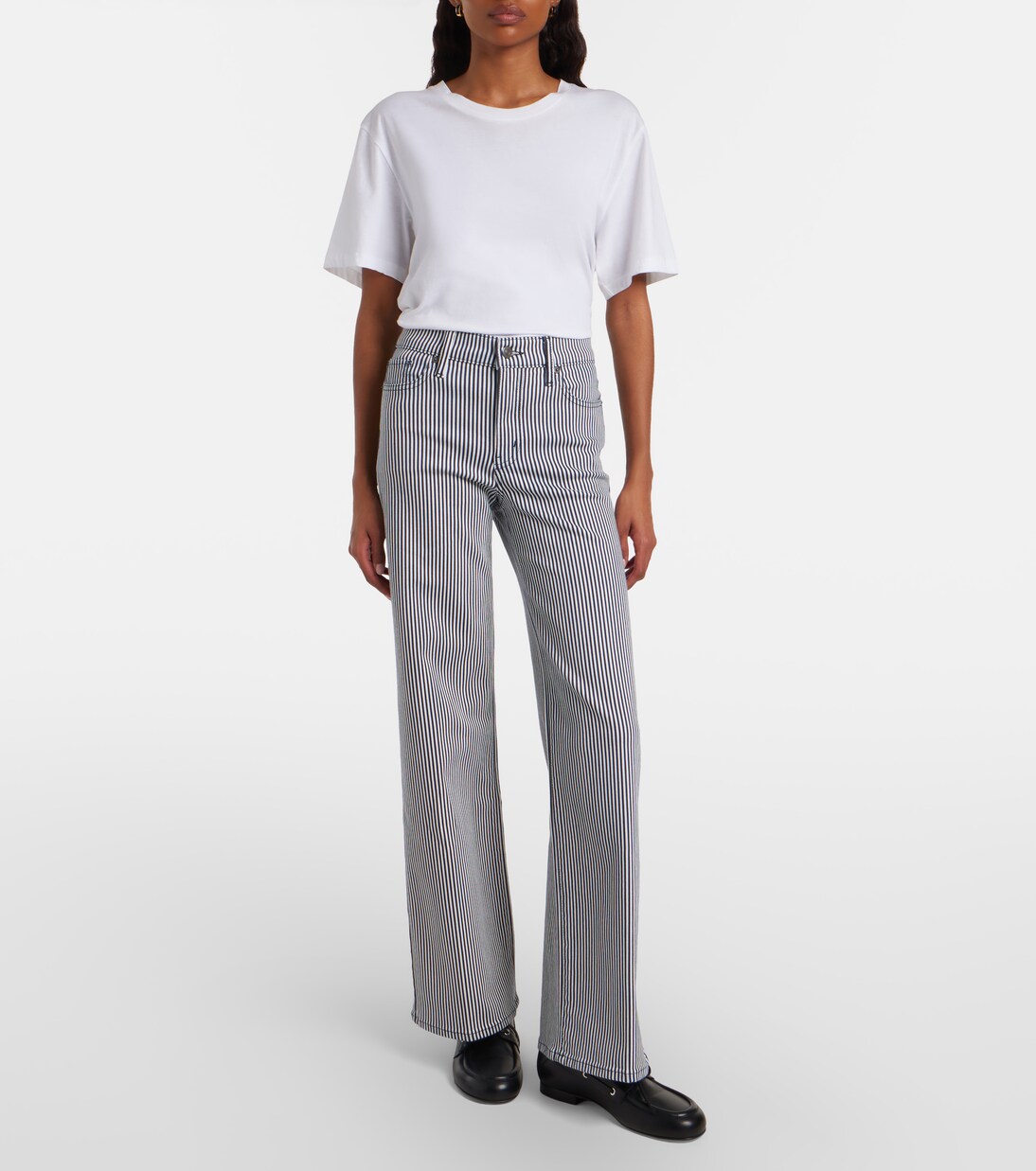 Le Slim Palazzo striped wide-leg pants | Frame