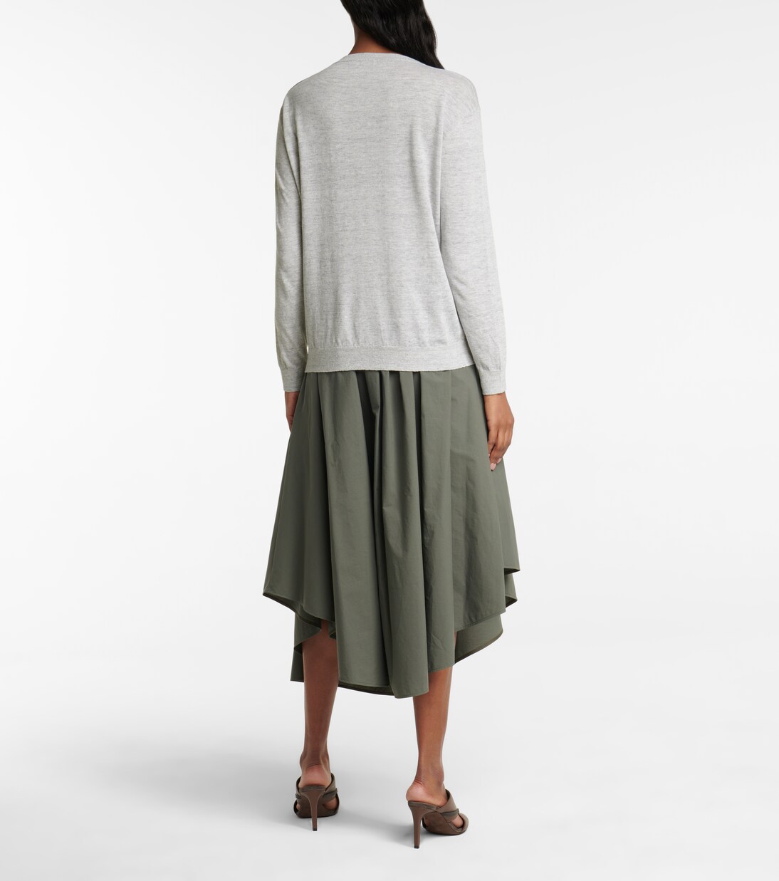 Jersey de lino y algodón adornado | Brunello Cucinelli