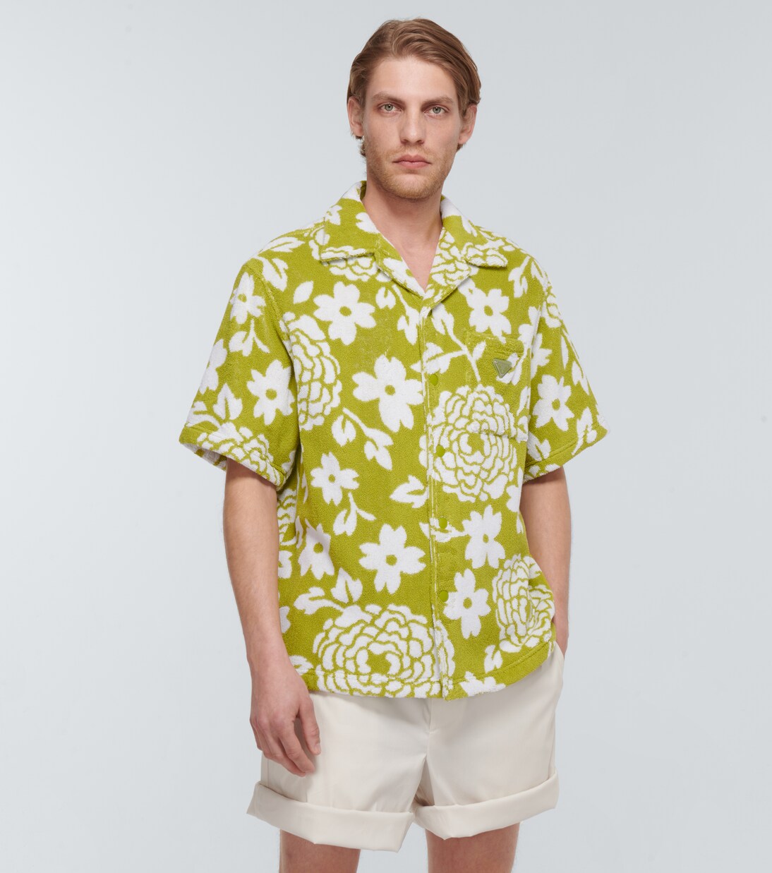 Camicia in cotone a fiori | Prada