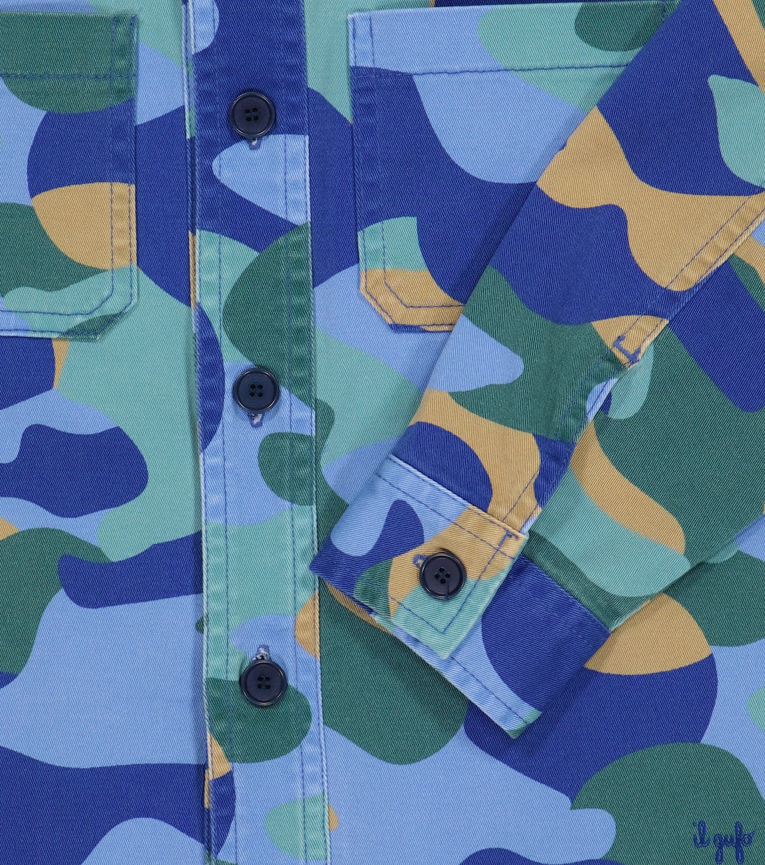Camouflage printed twill shirt | Il Gufo