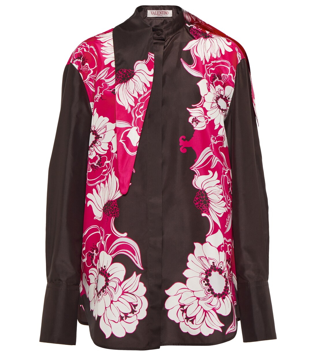 Camisa en tafetán de seda floral | Valentino